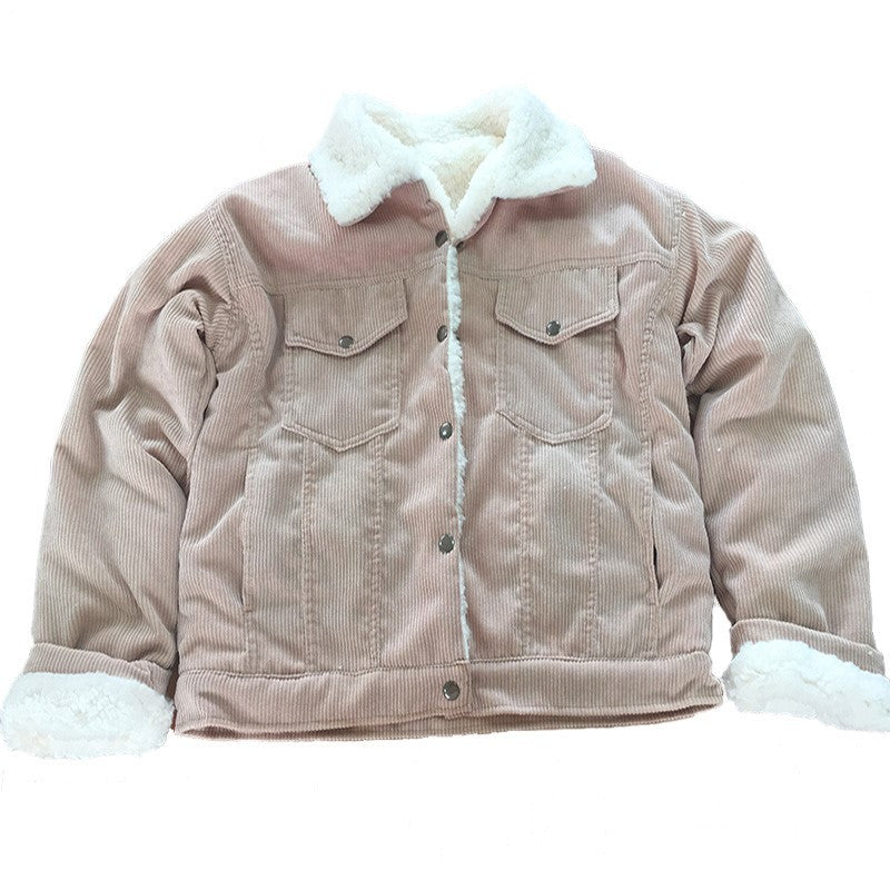 RP Lambskin-Padded Corduroy Long Jacket – Cozy Elegance for Any Occasion™